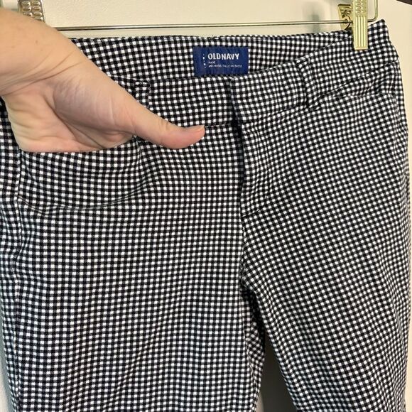 Old Navy Black White Gingham Tapered Dress Pants Pixie Mid-rise Grunge Retro - Picture 7 of 14